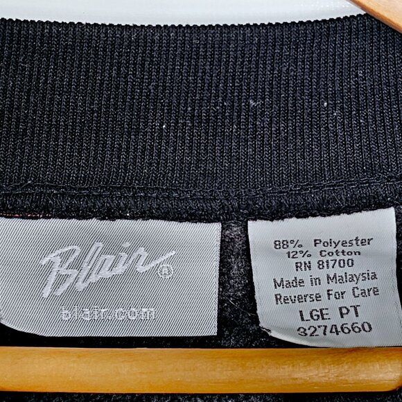 Vintage Blair Womens Leaf Print Snap Front Cardigan Jacket Size L Black ~SW97.16 - Picture 5 of 7